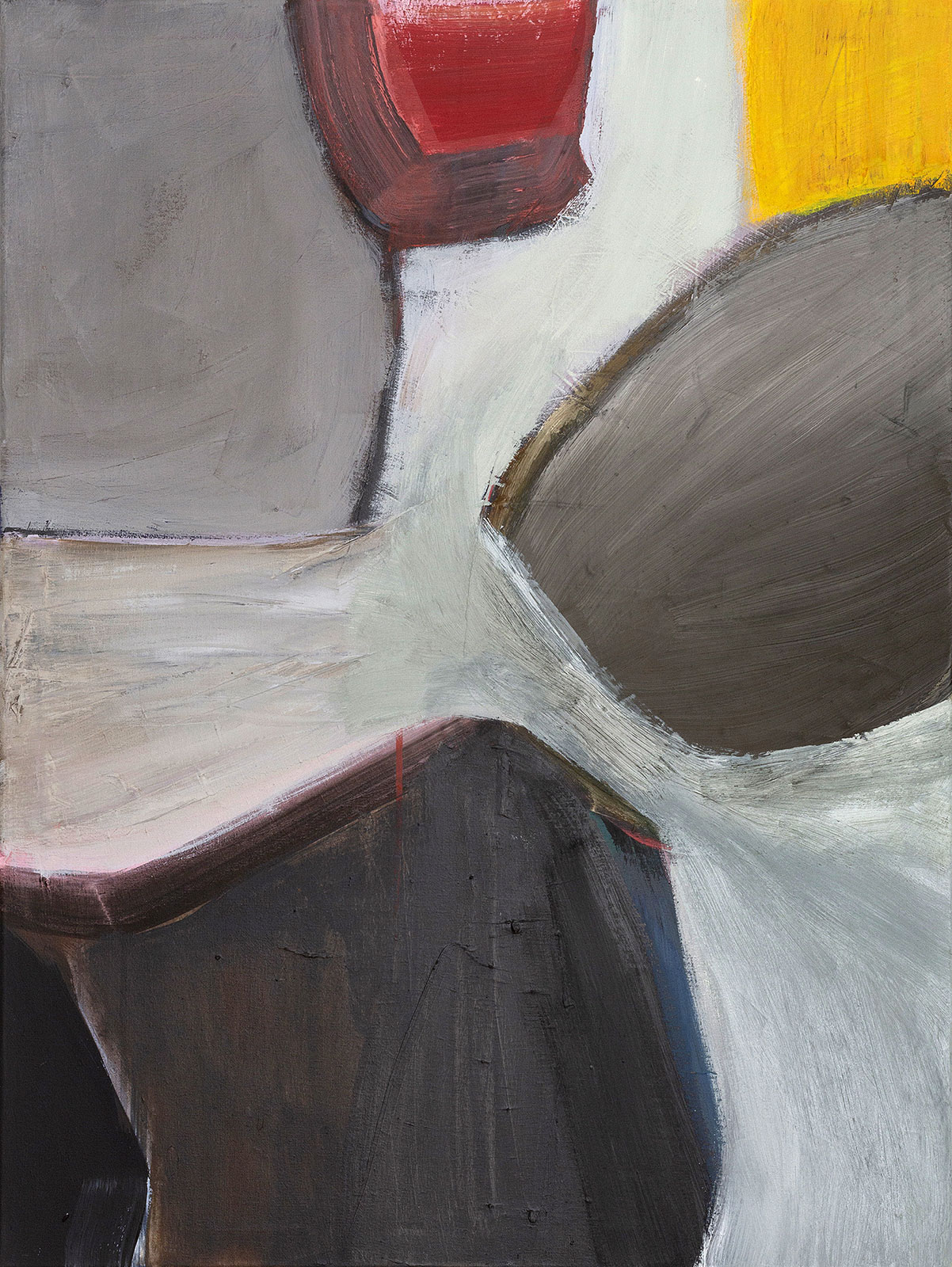 Das zeitgenössische Gemälde Form ist Grenze ist eine abstrakte Komposition von Doris Junker. Foto von Dagmar Morath.
